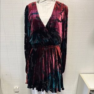 Caroline Constas- Elegant Multicolor Velvet Wrap Dress